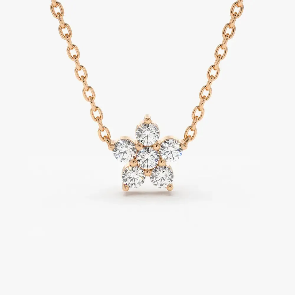 0.18CTW Flower Diamond Necklace