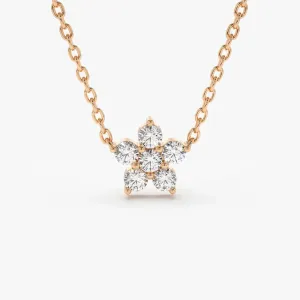 0.18CTW Flower Diamond Necklace