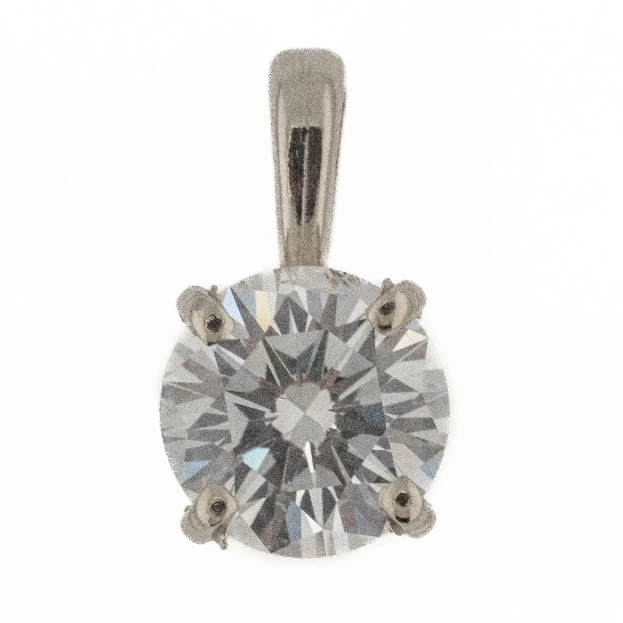 0.60ctw Round Brilliant Diamond Solitaire Pendant with 16" Fine Chain in 14K White Gold