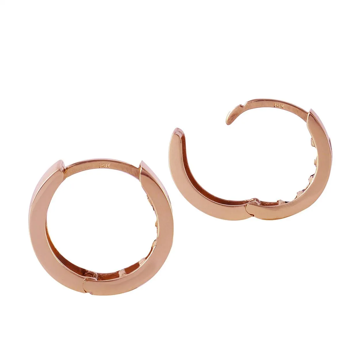 1.28 Carat 14K Solid Rose Gold Hoop Earrings Natural Multi Gemstones