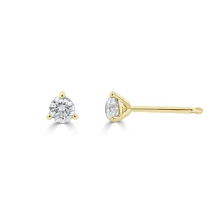 14k Gold & Diamond Round Stud Earrings - 0.23ct