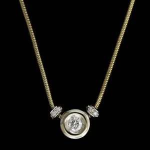 14K Two-tone Gold Estate Diamond Necklace