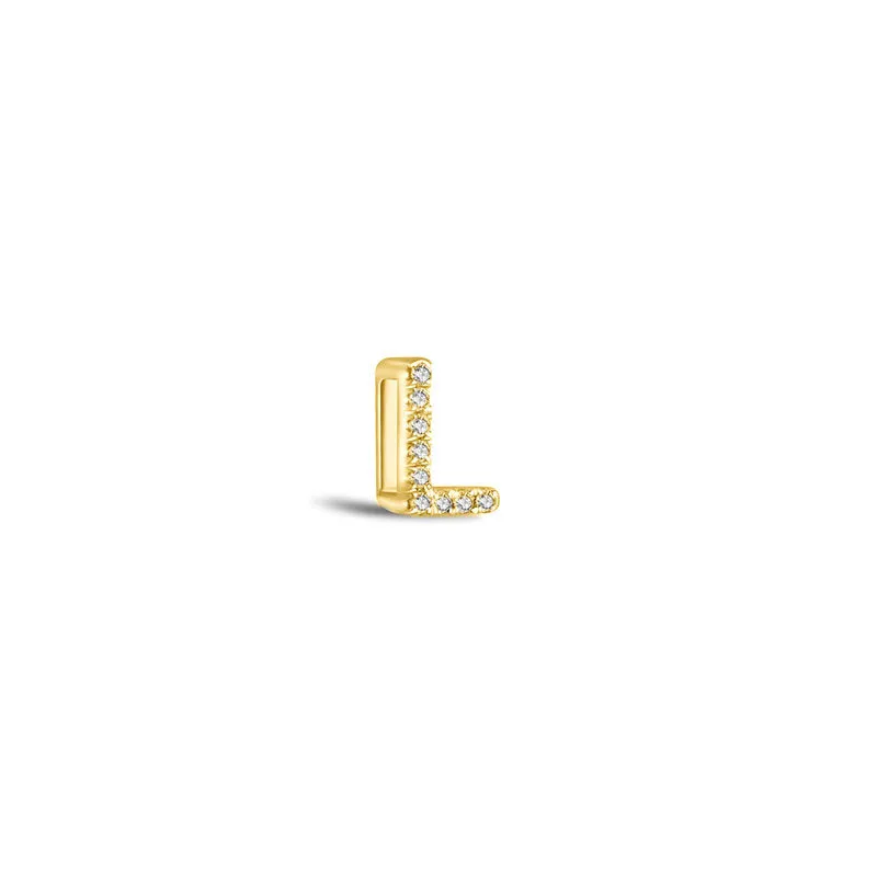 18k Gold Initial Letter "L" Diamond Pendant