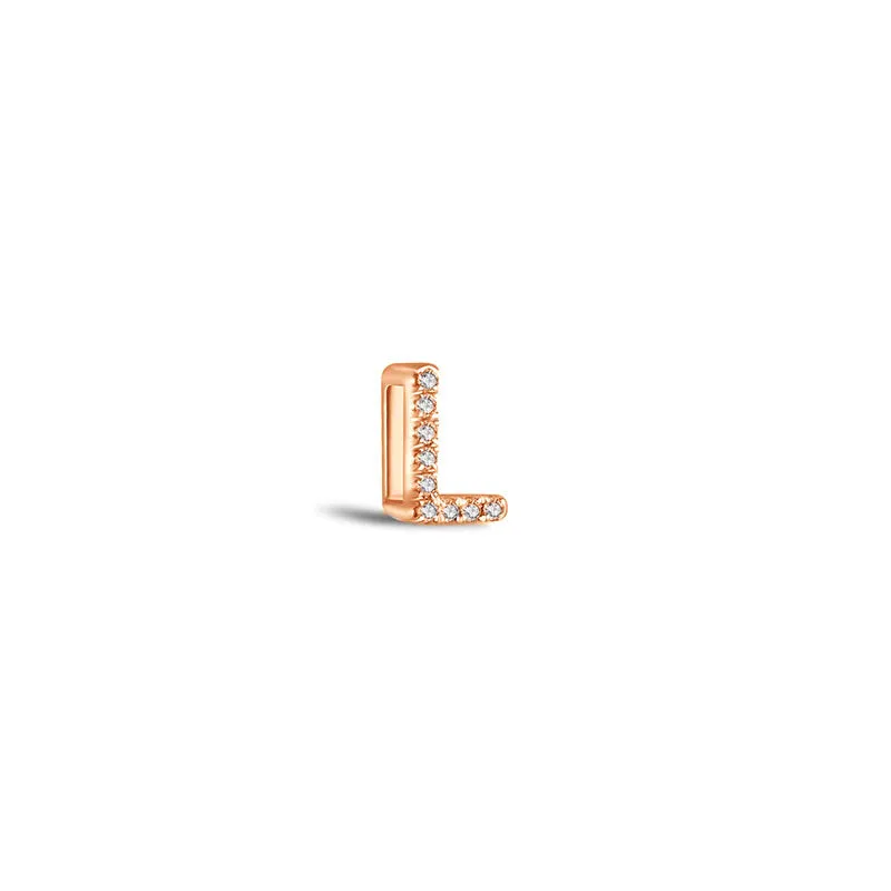 18k Gold Initial Letter "L" Diamond Pendant