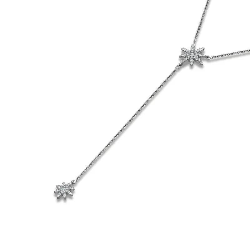 18k Gold Star Dangling Diamond Necklace