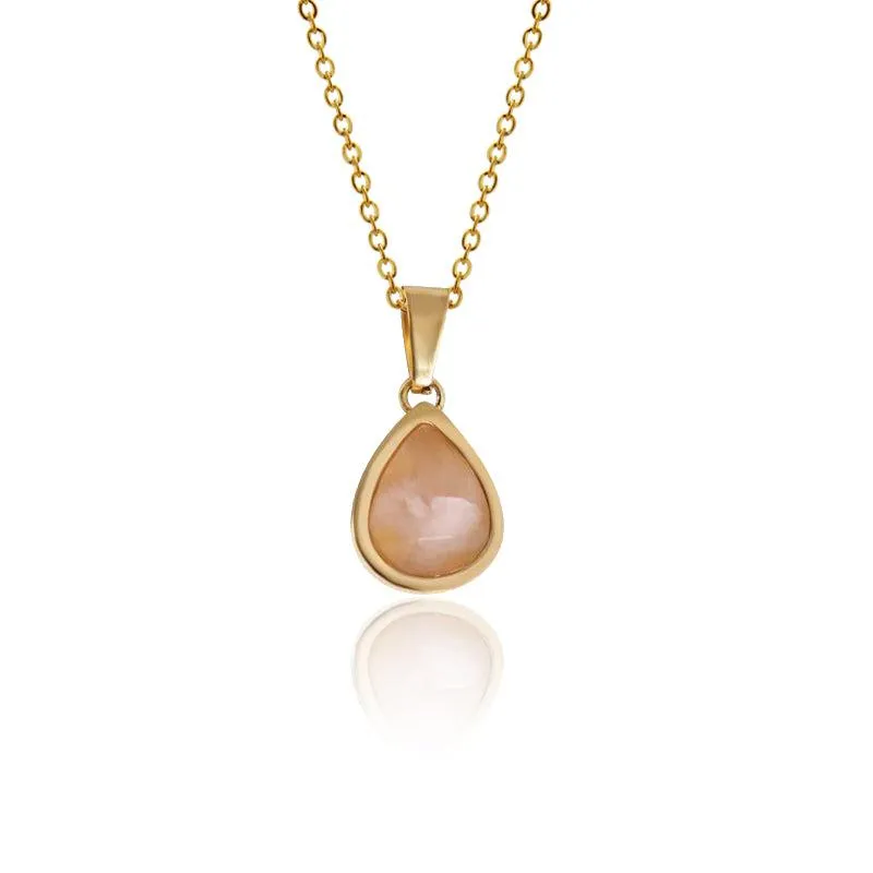 18K Plated Rose Quartz Necklace