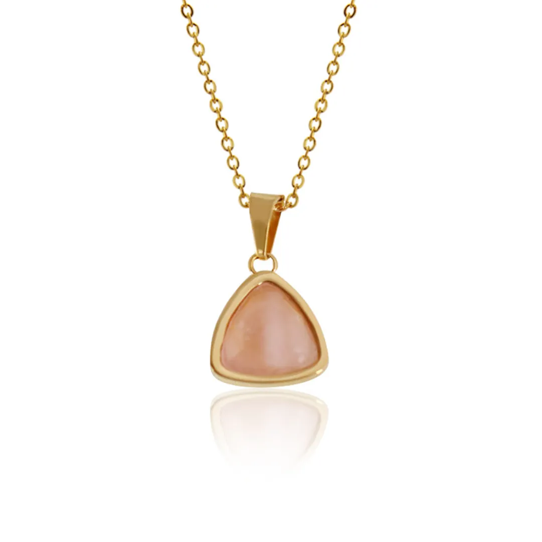 18K Plated Rose Quartz Necklace