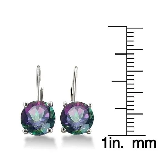 3.50 CTTW Mystic Topaz Leverback Earrings in Silver plated