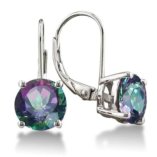 3.50 CTTW Mystic Topaz Leverback Earrings in Silver plated