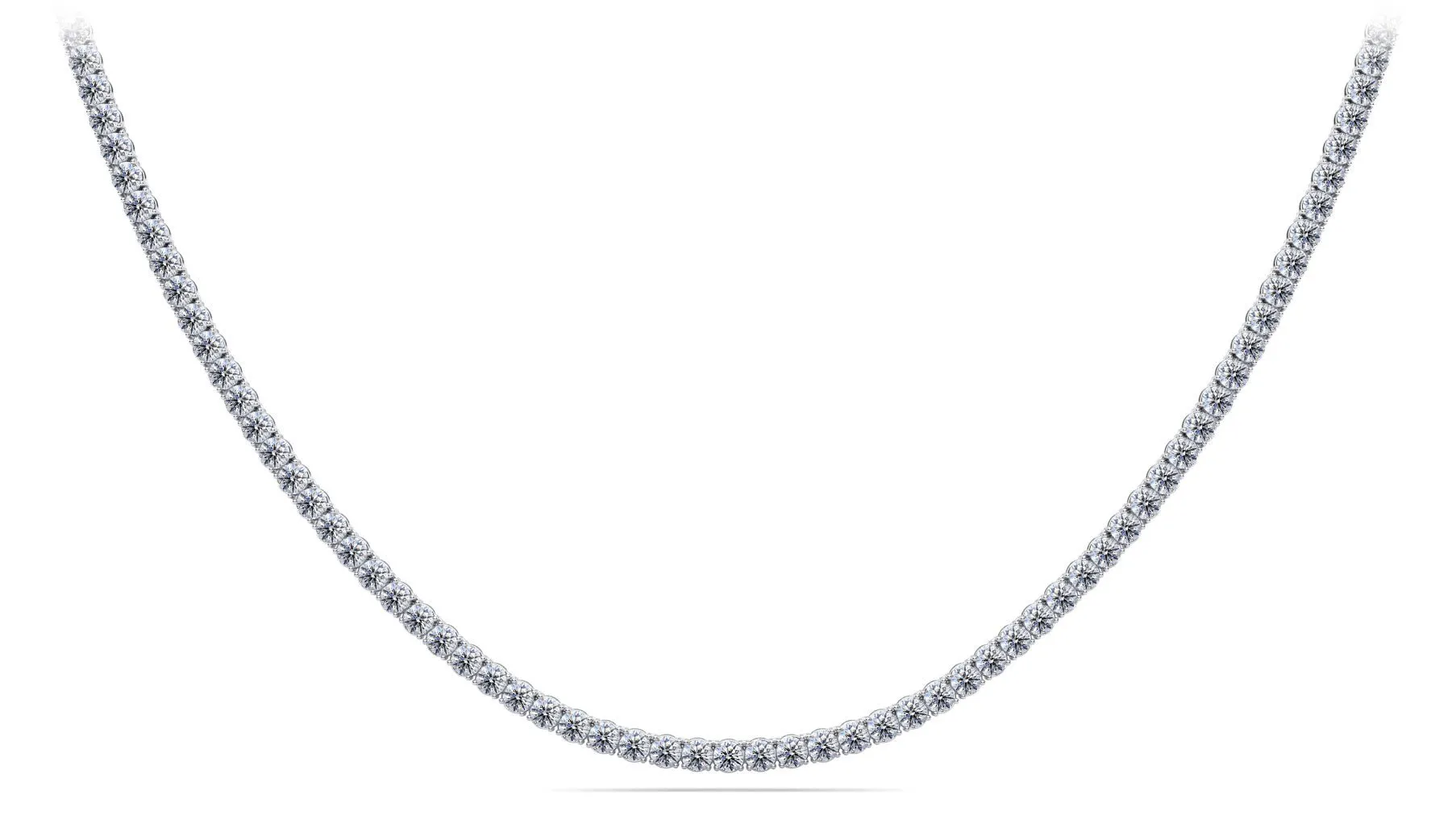 4 Prong Riviera Lab-Grown Diamond Necklace with 6.60 ct.(finished) 2.2mm