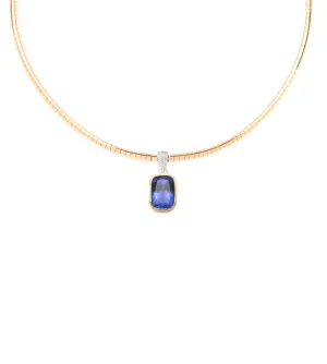 6.65 ct Tanzanite - Internal Compass : One-of-a-Kind Small Sleek Collar Necklace