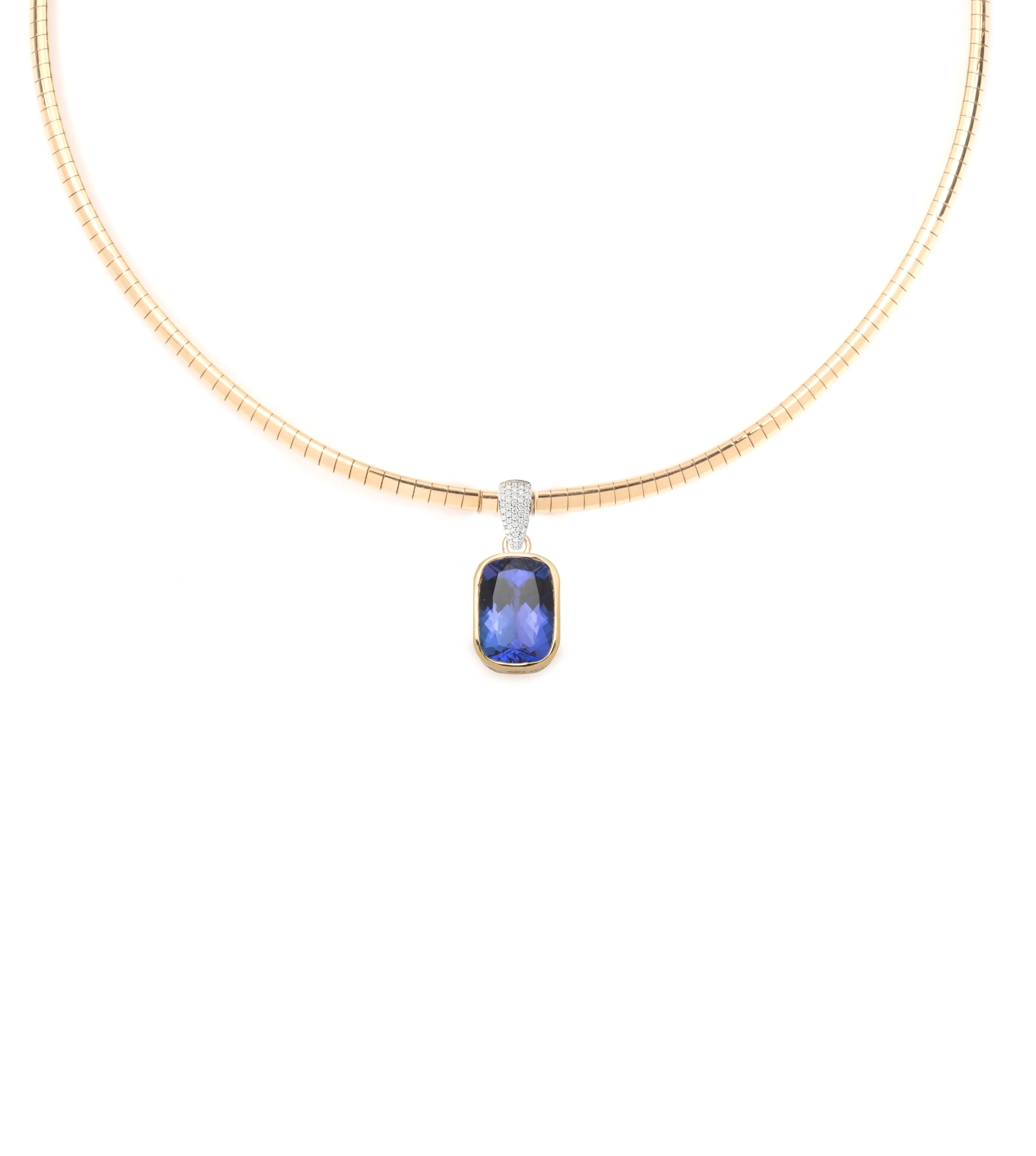 6.65 ct Tanzanite - Internal Compass : One-of-a-Kind Small Sleek Collar Necklace