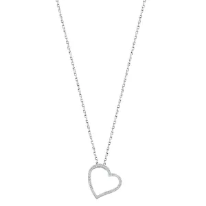 9ct White Gold 0.12ct Diamond Heart Necklace