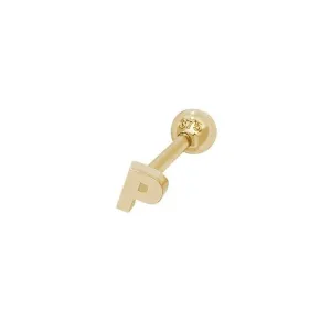 9ct Yellow Gold Initial Cartilage 6mm Post Stud ES940/P