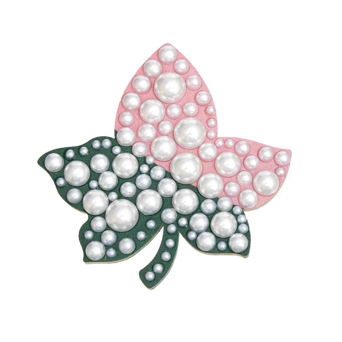 AKA Alpha Kappa Alpha Sorority Inspired Pink Green Ivy Leaf Wood Pearl Brooch Pin