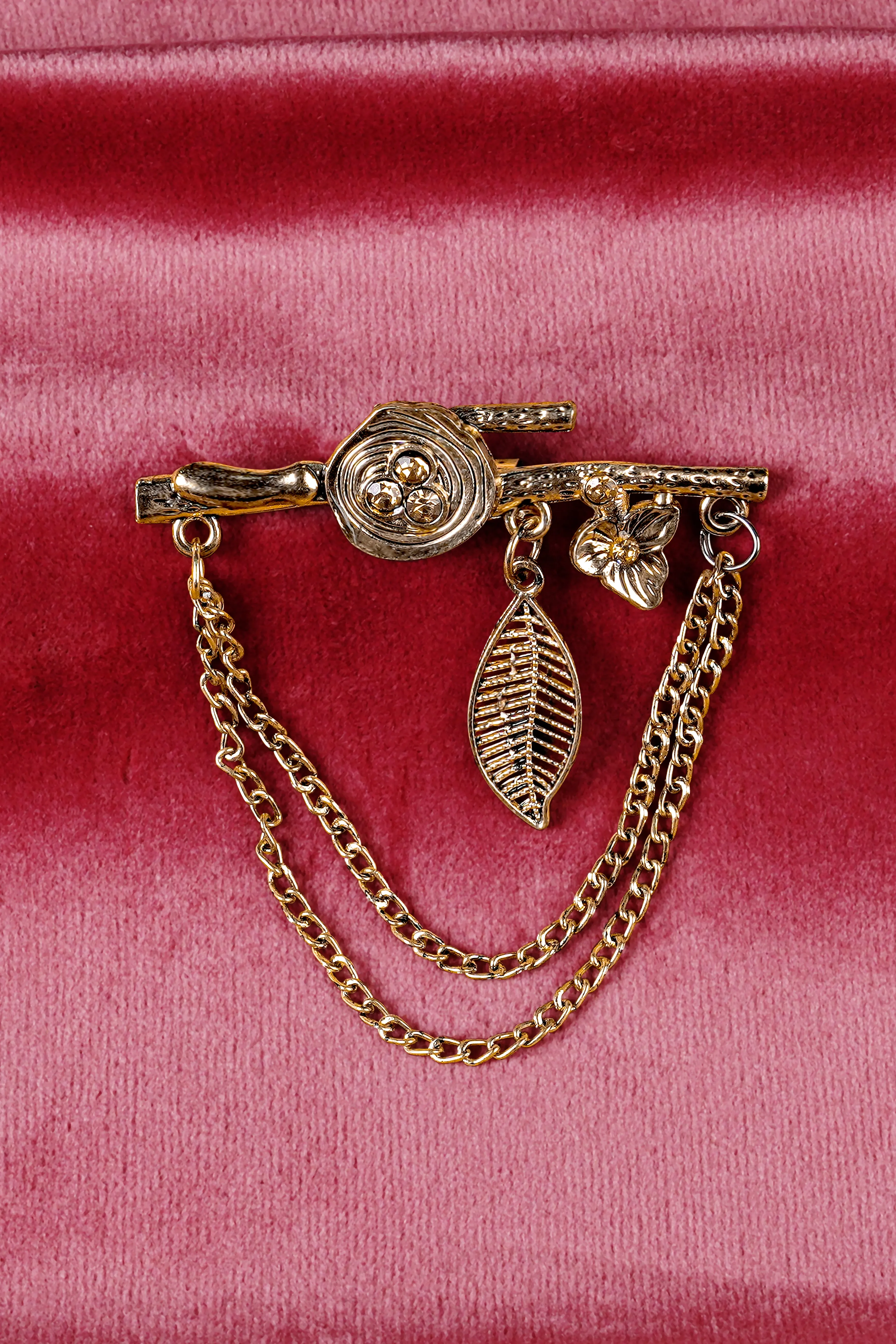 Alvaro Castagnino Fancy Gold Tone Designer Brooch