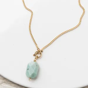 Amazonite Octagon Drop Necklace