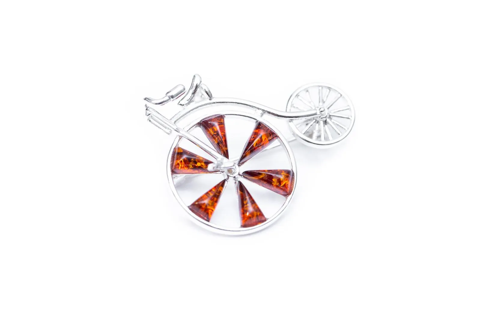 Amber Detail Penny Farthing Brooch