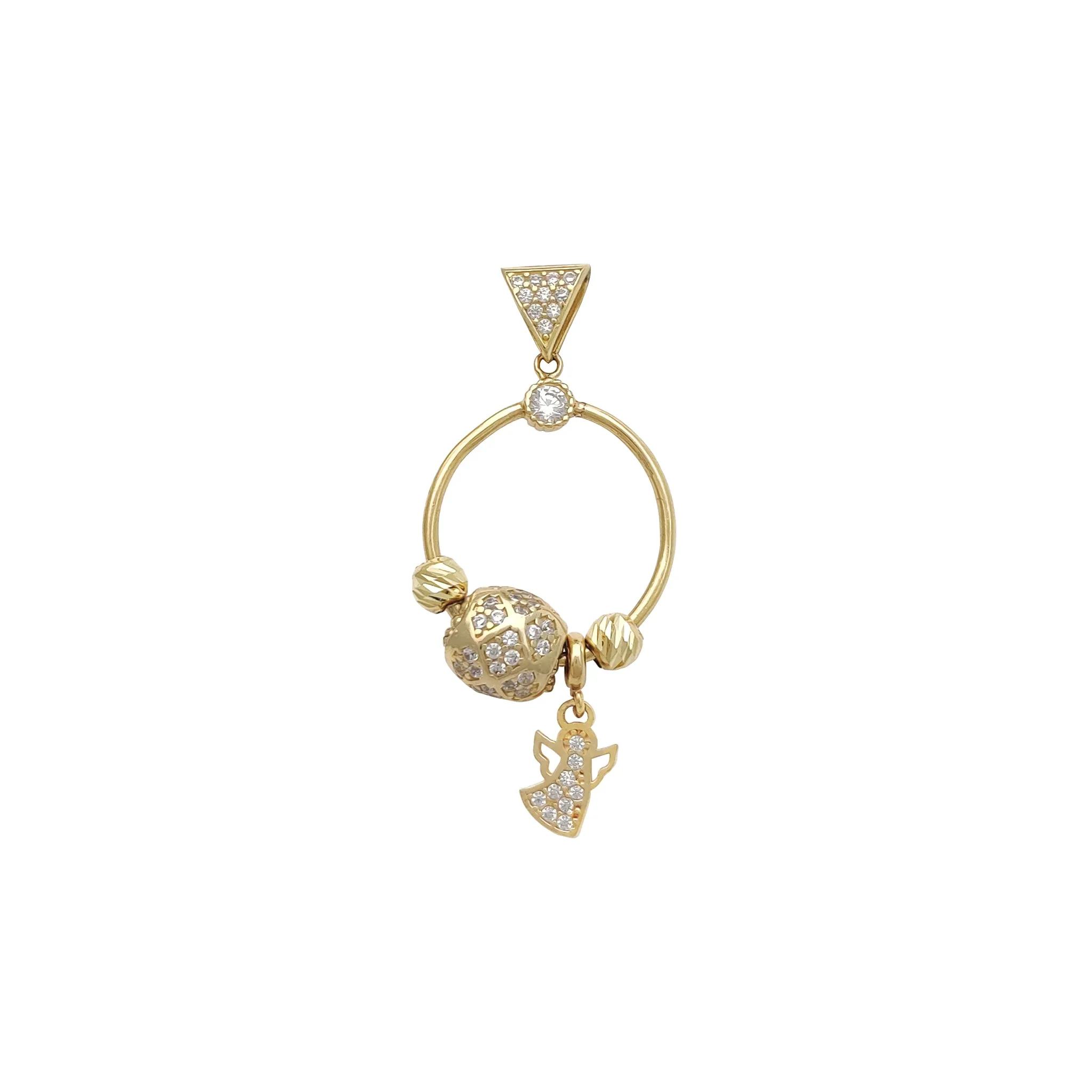 Angel & Beads Ring Pendant (14K)