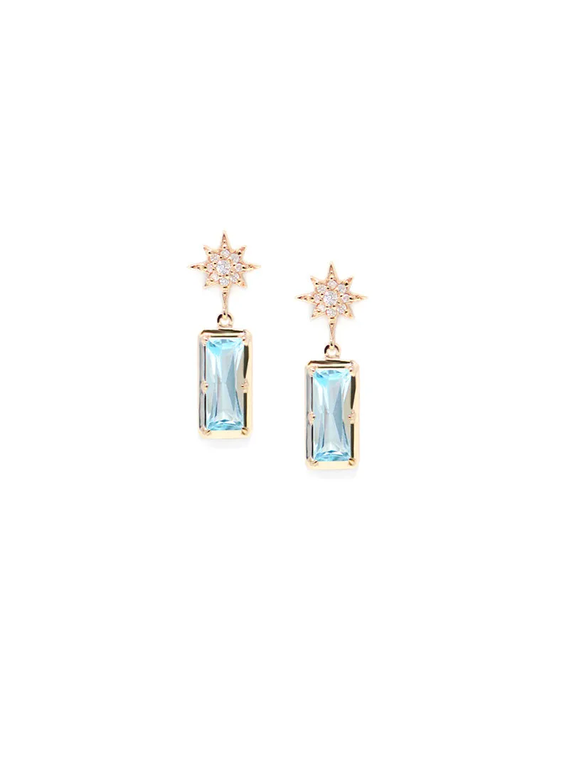 Aztec North Star Baguette Earrings