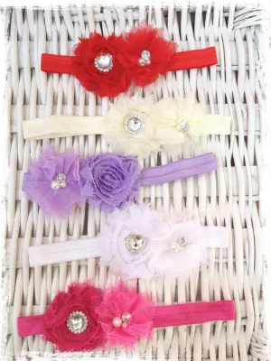 Baby & girl shabby flower headband. BRGN30