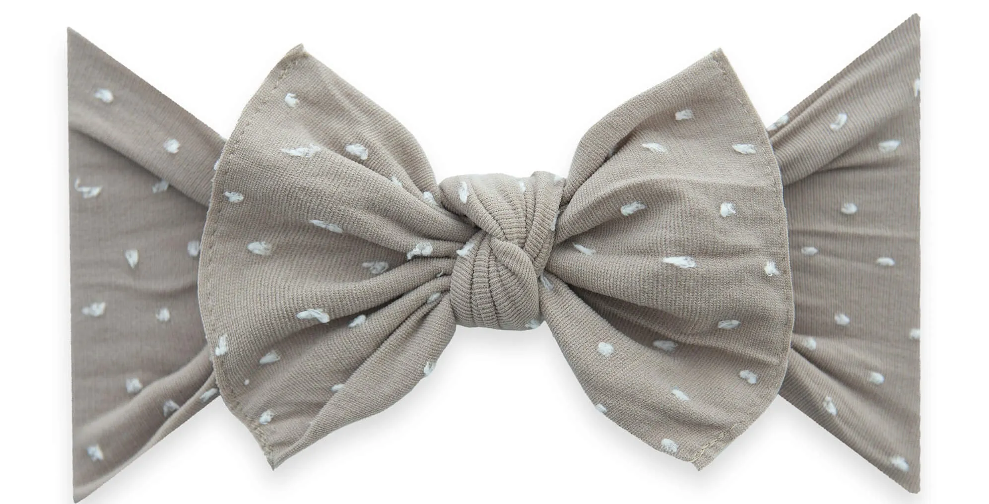 Baby Bling Taupe Shabby Dot Patterned Knot Headband