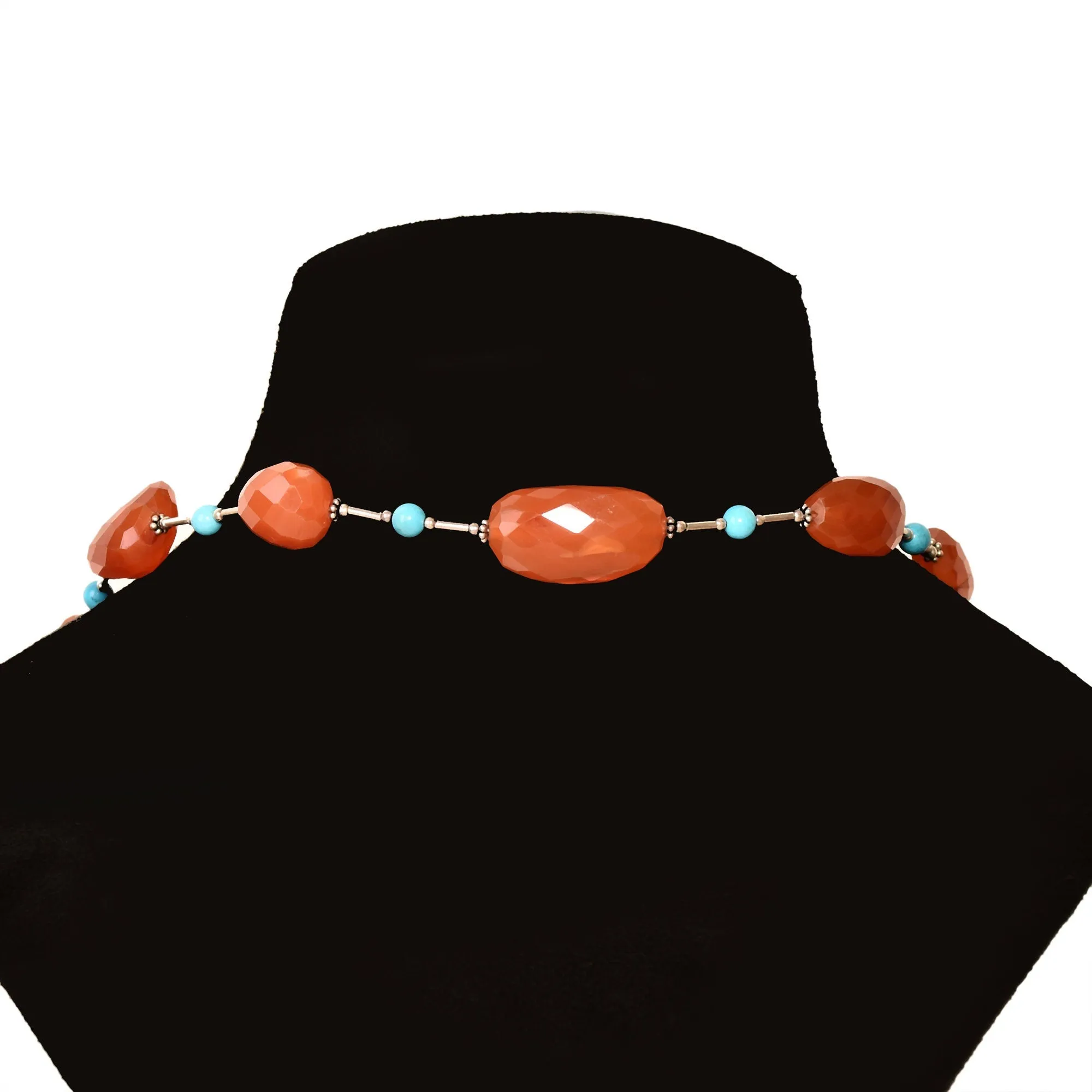 Beaded Turquoise Onyx Necklace