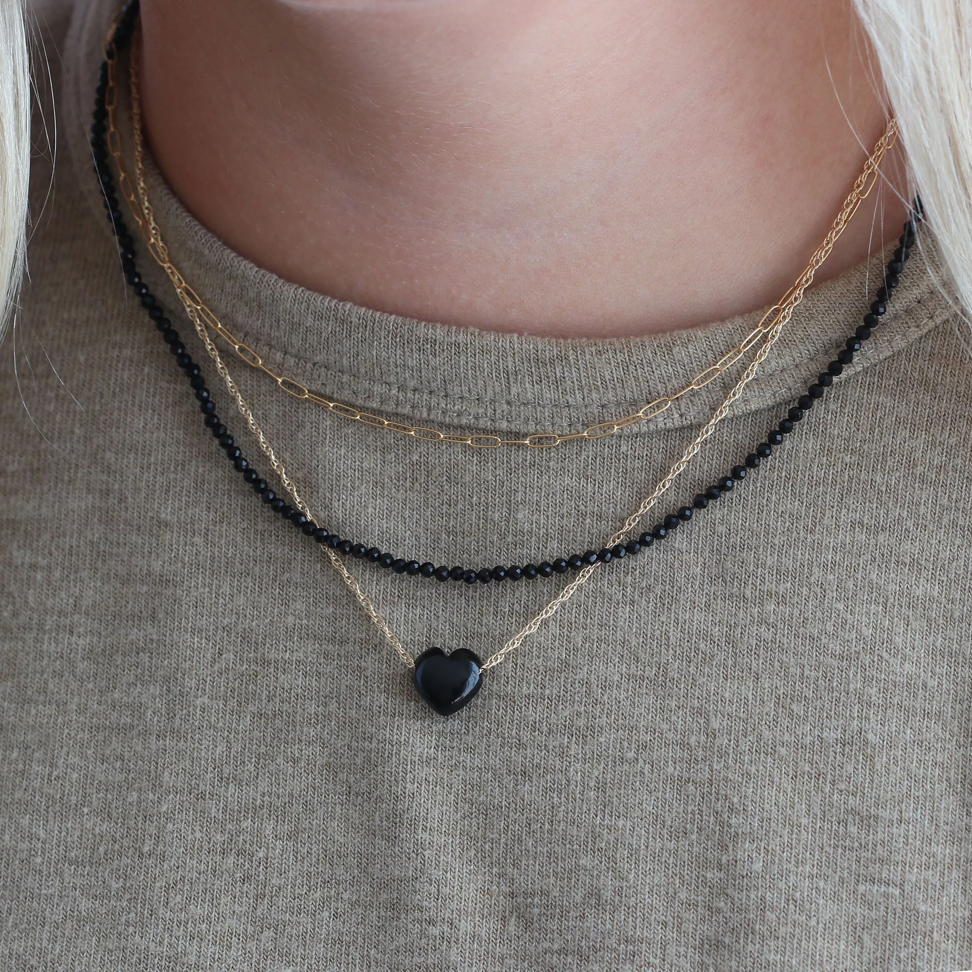 Black Onyx Heart Necklace