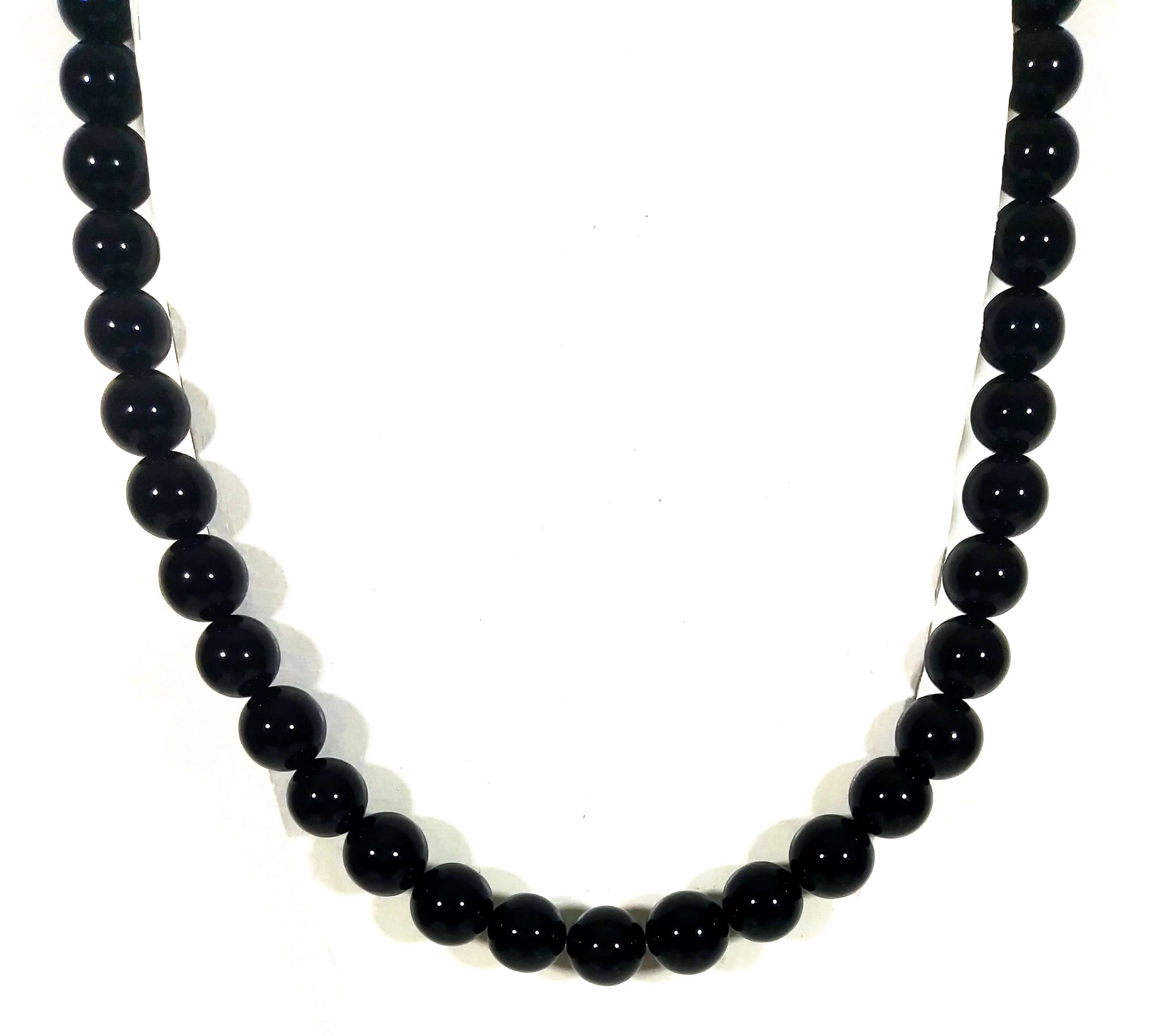 Black Onyx Necklace - 12mm Onyx Beads - Emf Protection - Protection Stones 22 inch