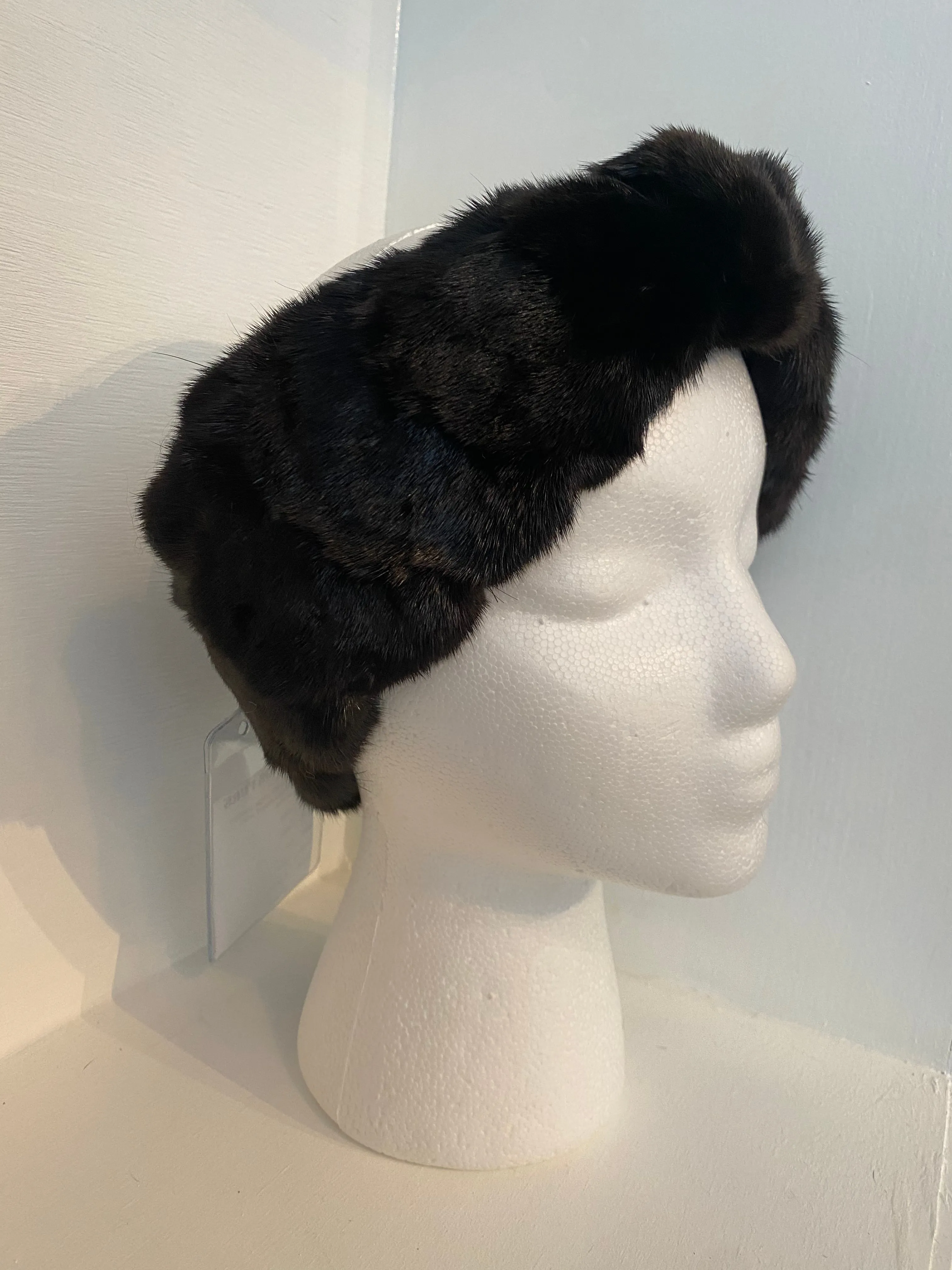 Black Ranch Mink Knot Headband