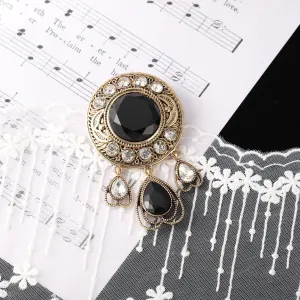 Black Retro Brooch