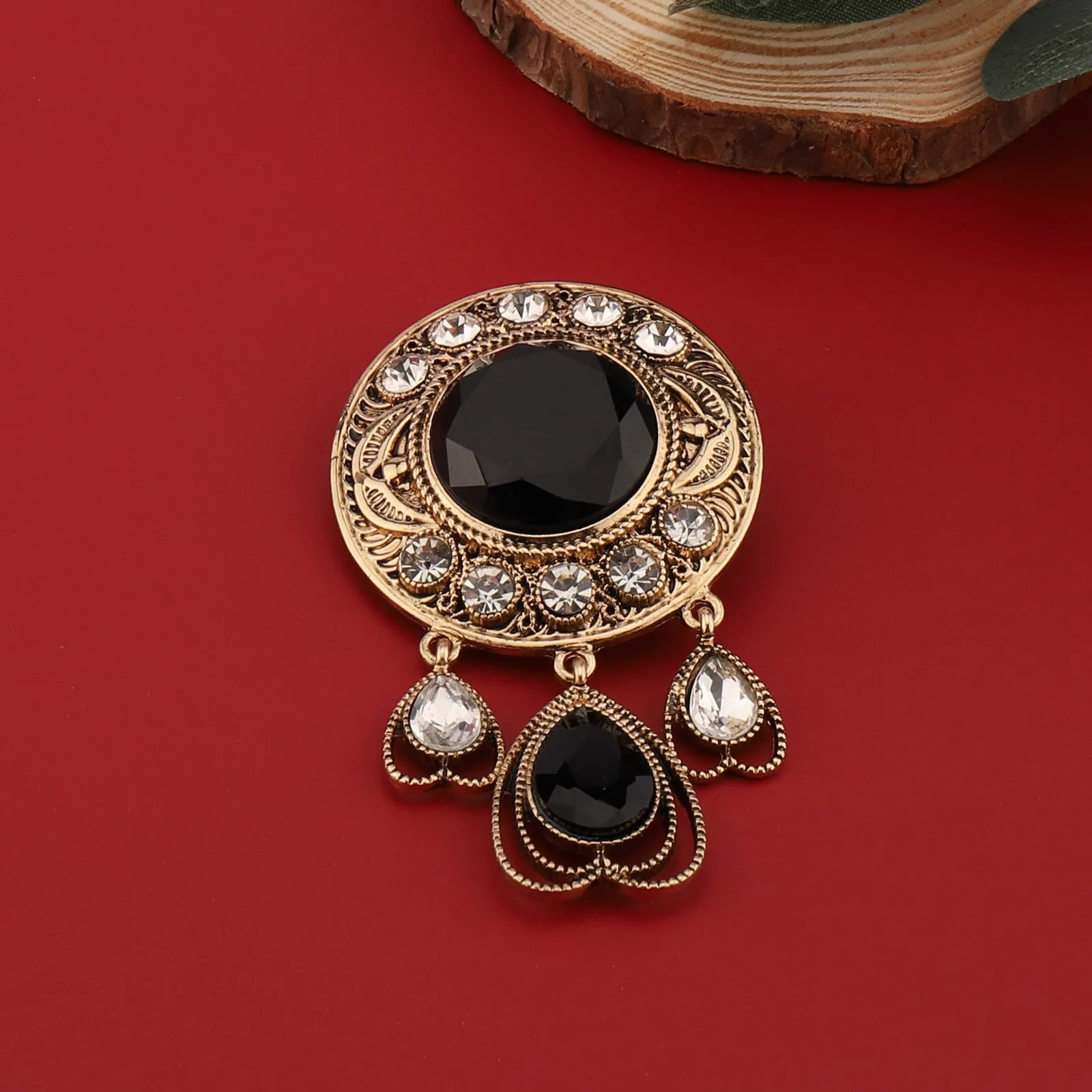 Black Retro Brooch