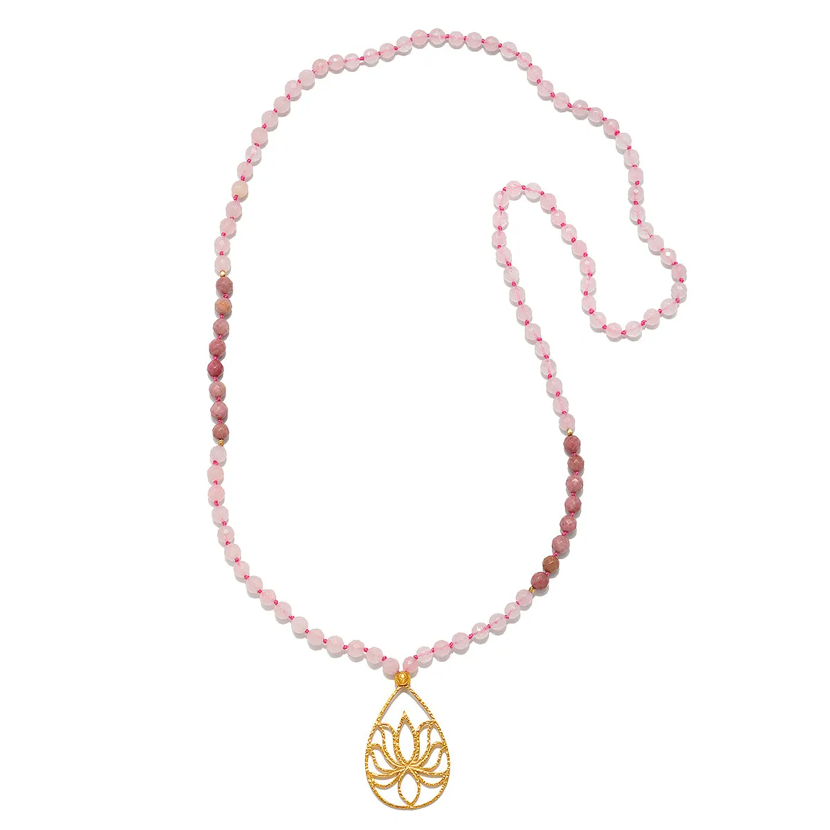 Bloom In Love Rose Quartz Lotus Mala