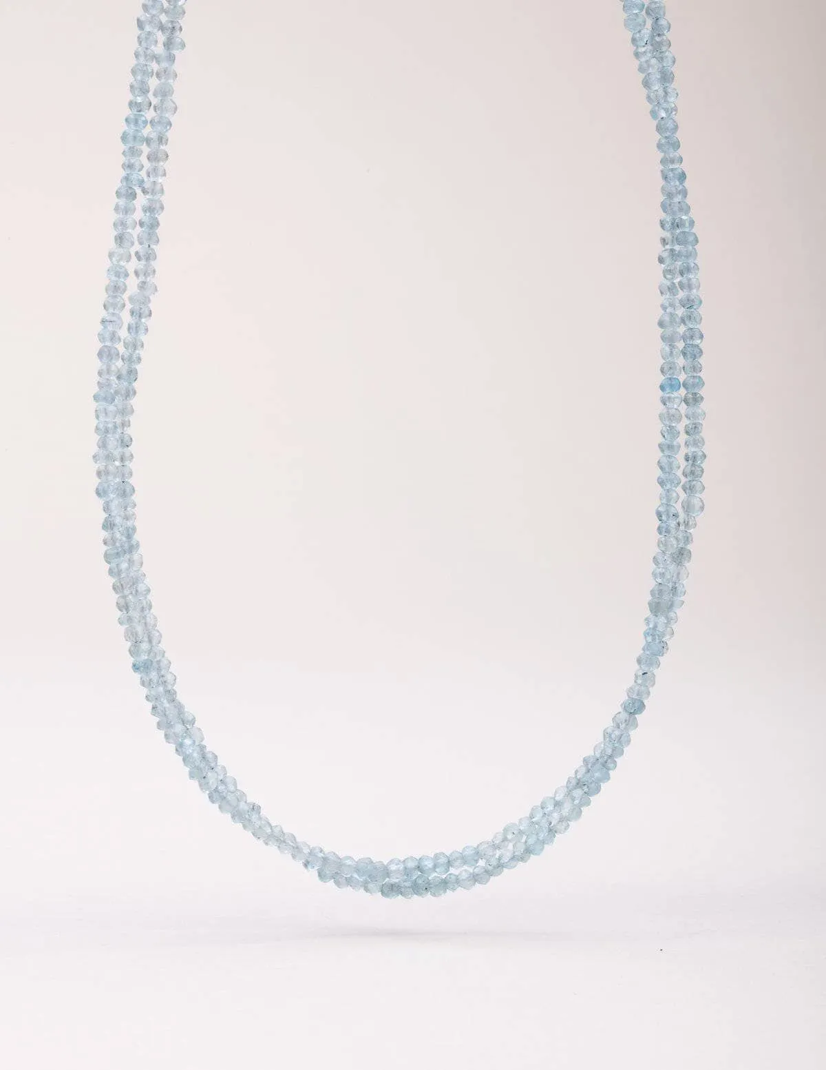 Blue Apatite Double Strand Bead Necklace