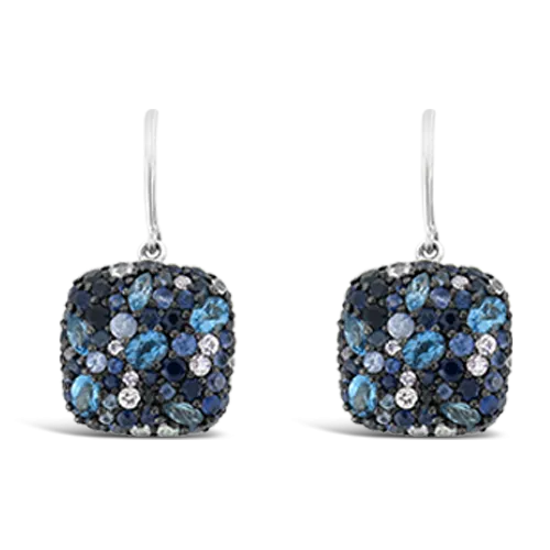 Blue Topaz & Blue Sapphire Earrings