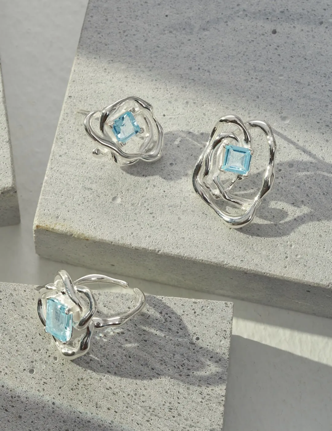 Blue Topaz Statement Earrings