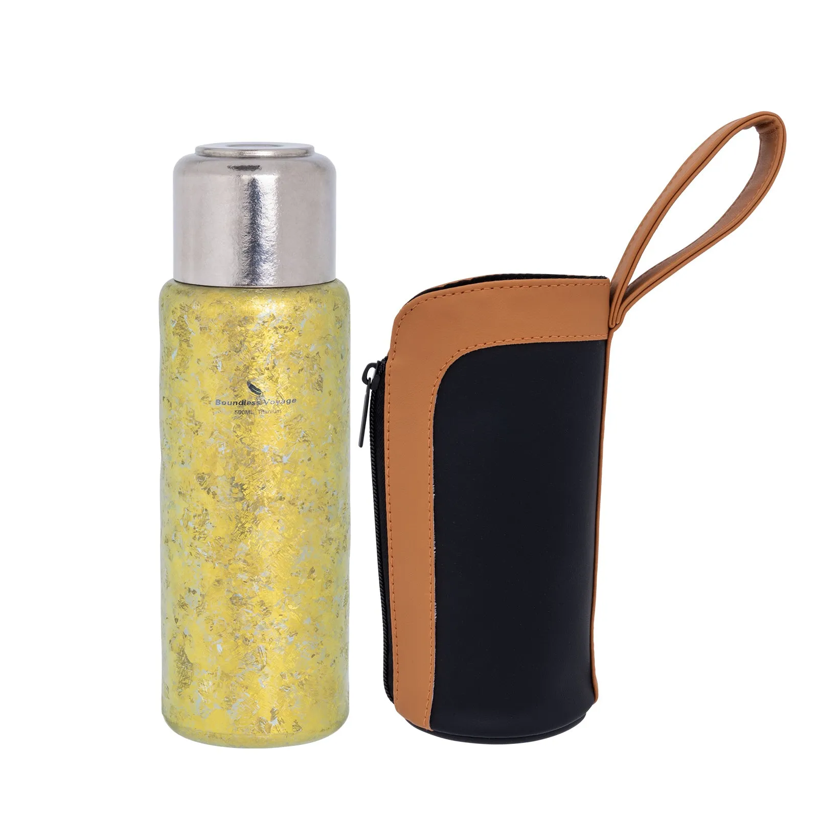 Boundless Voyage 500ML Titanium Thermos bottle  with Lid Double-Walled Insulated Water Bottle Keeps Hot or Cold