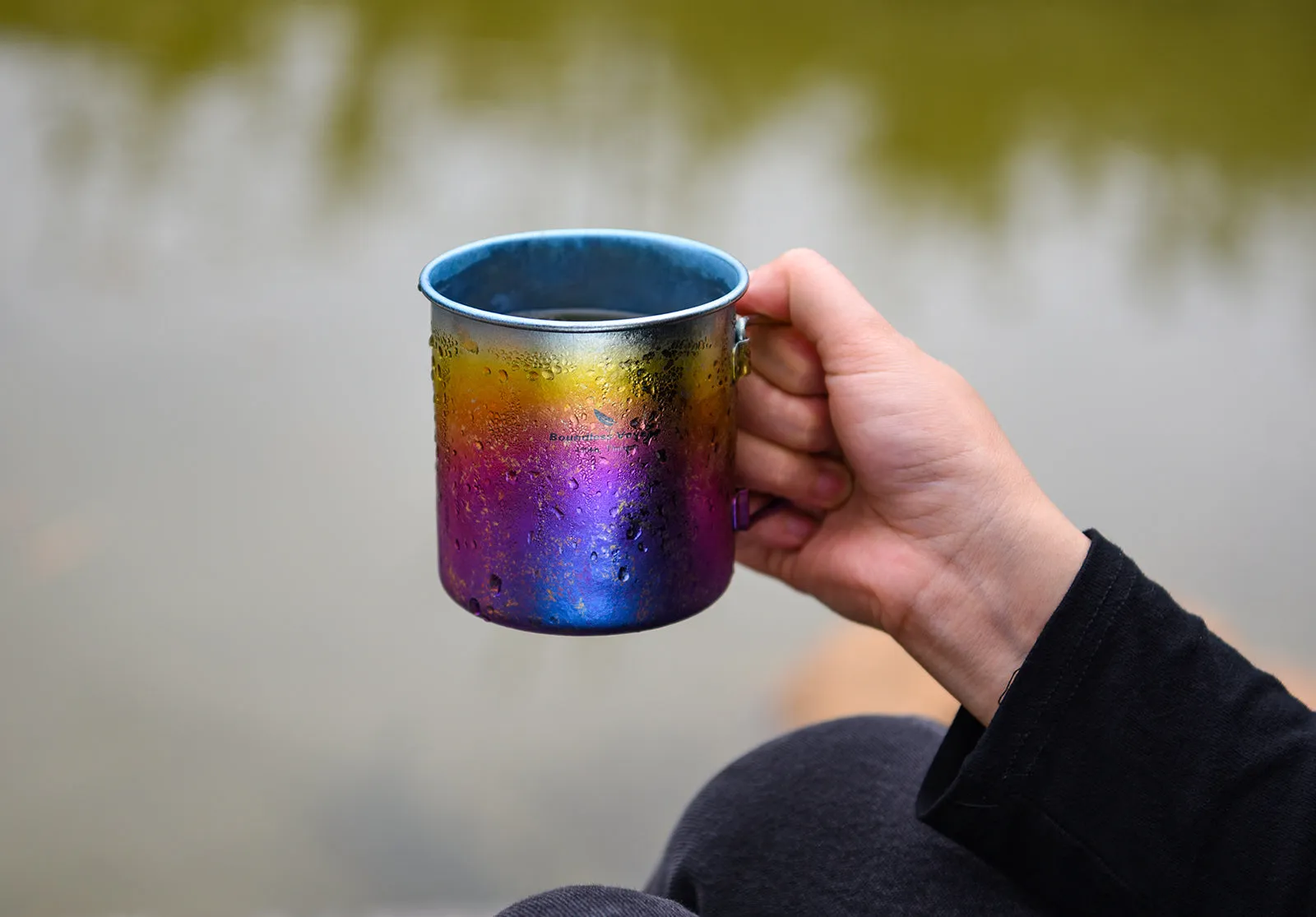 Boundless Voyage Outdoor Titanium  Colorful Cup 450ml Camping Mug Foldable Handle Outdoor Hiking Ultralight Portable Water Coffee Tea Cup