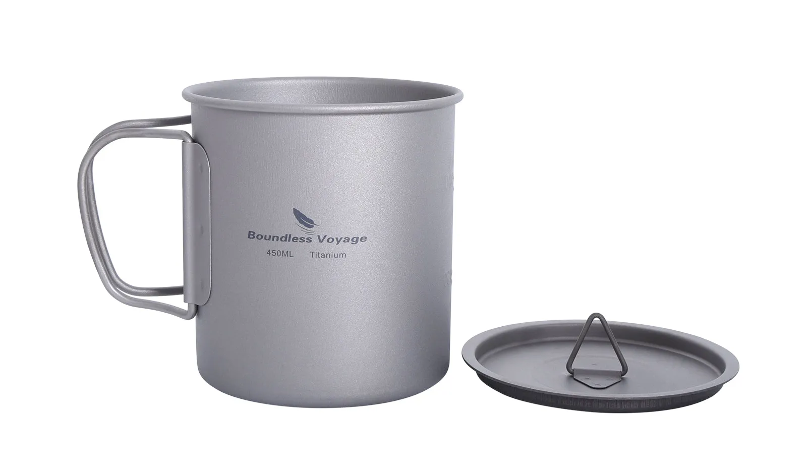 Boundless Voyage Titanium Coffee Cup with Lid For Outdoor Camping Ultralight Water Tea Mug 450ml