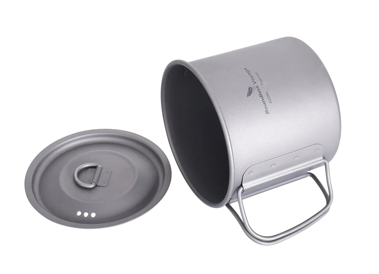 Boundless Voyage Titanium Hanging Cup Mug with Folding Handle Outdoor Camping Hiking Picnic Cooking Pot Ultralight Portable Coffee Mug