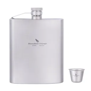 Boundless Voyage Titanium Hip Flask Mini Cup Set Outdoor Camping Hiking Climbing Pocket Whiskey Flagon Wine Bottle Mug 7oz/200ml