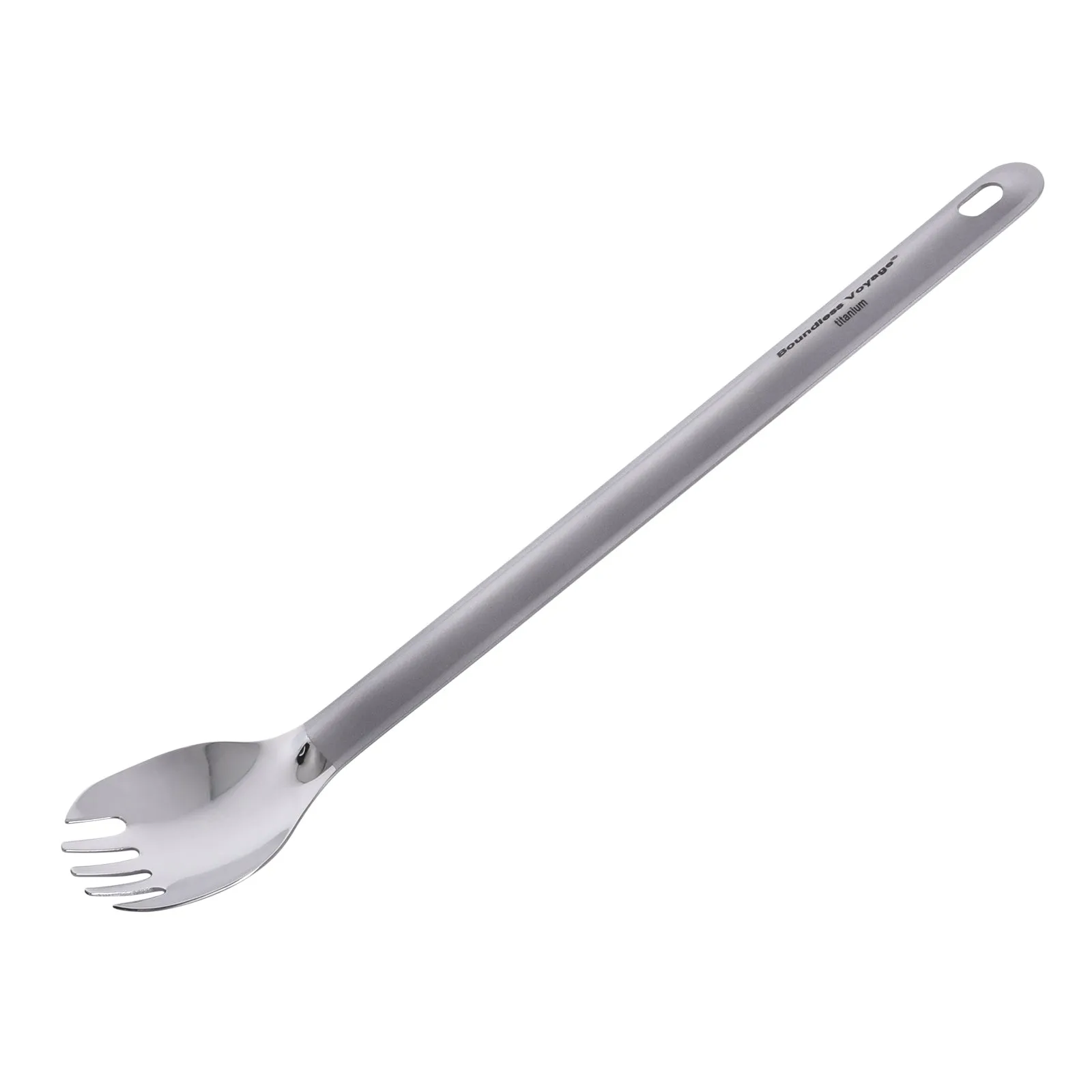 Boundless Voyage Titanium Long Handle Spork with Hook Outdoor Camping Ultralight  Straight Handle Polished Cutlery Tableware