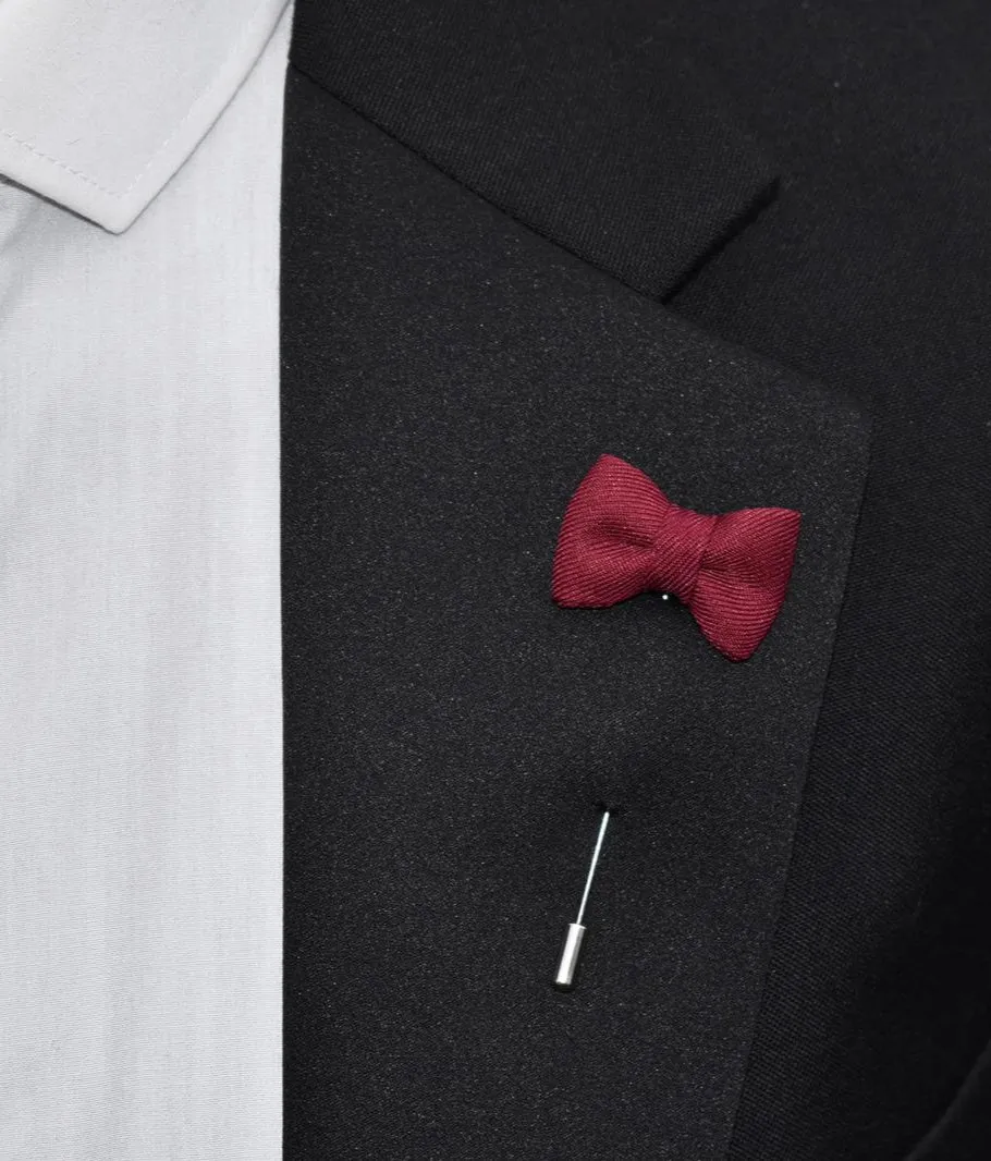 Bow Tie Lapel Pin, Burgundy