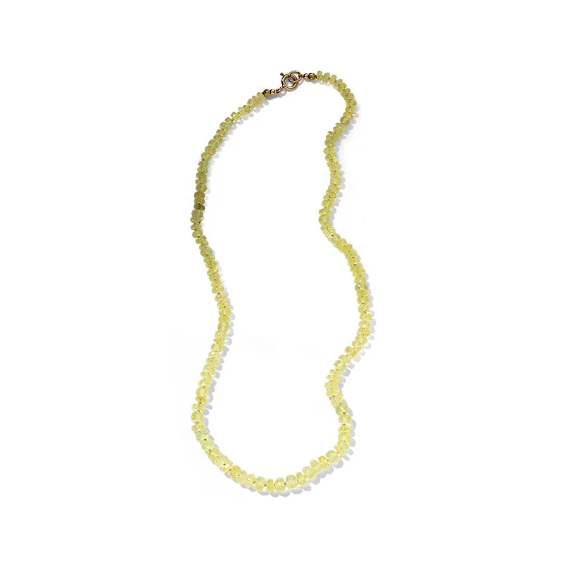 Chronos Strand, Yellow Prehnite, 9kt Gold