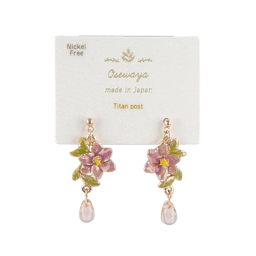 Clematis Drop Stone Earrings