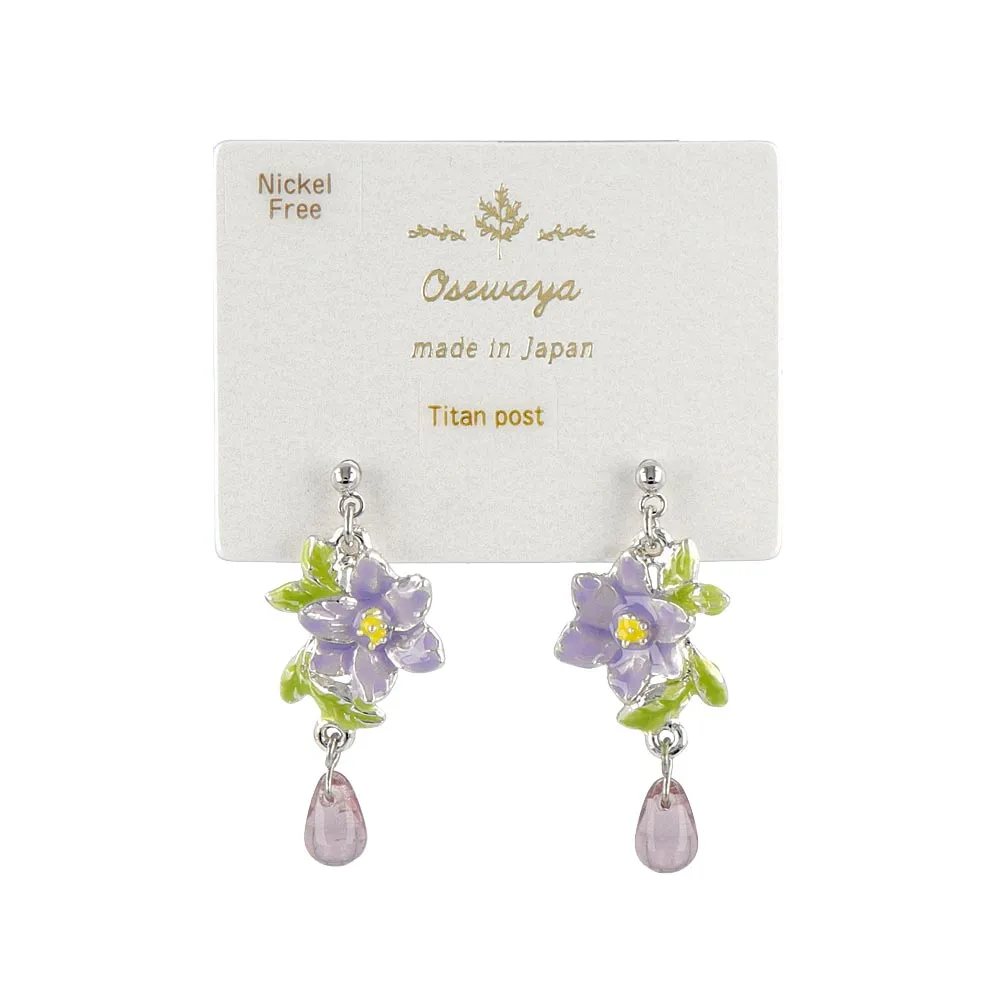 Clematis Drop Stone Earrings