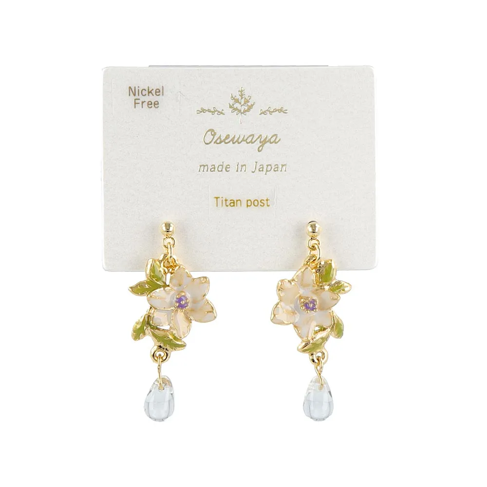 Clematis Drop Stone Earrings