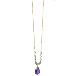 Crescent Necklace 4202 A with Tanzanite and Amethyst by Michelle Pressler Jewelry