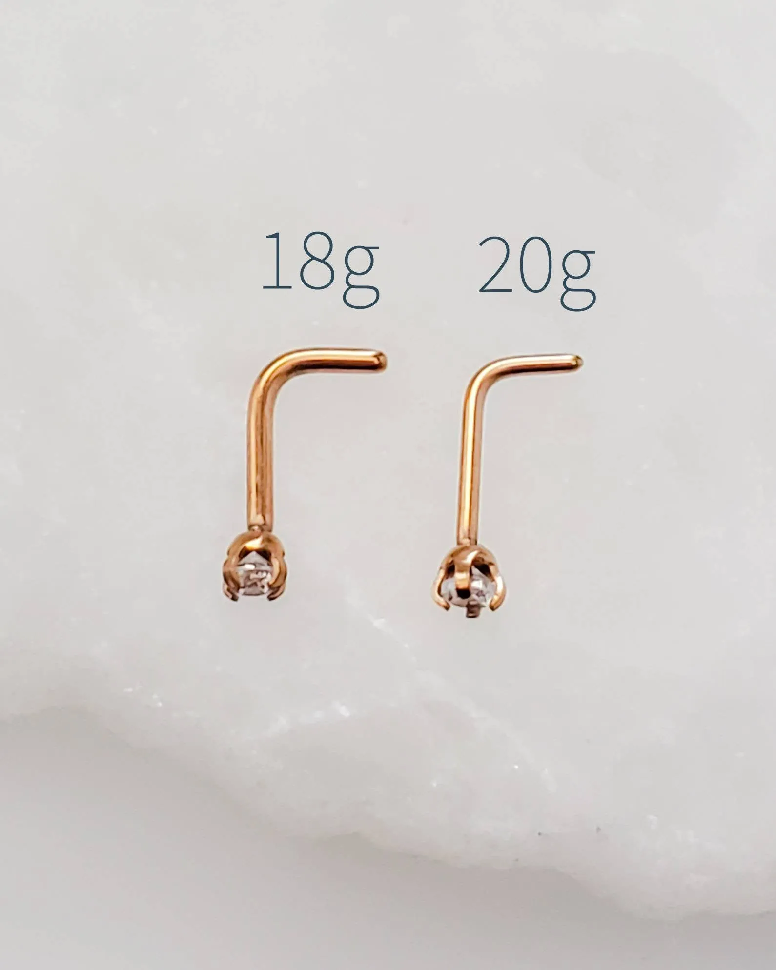 CZ Diamond L-Bend Nose Stud