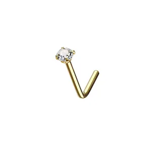 CZ Diamond L-Bend Nose Stud